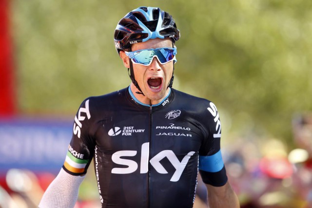 Nicholas Roche wins Stage 18 of the 2015 Vuelta Espana from Haimar Zubeldia